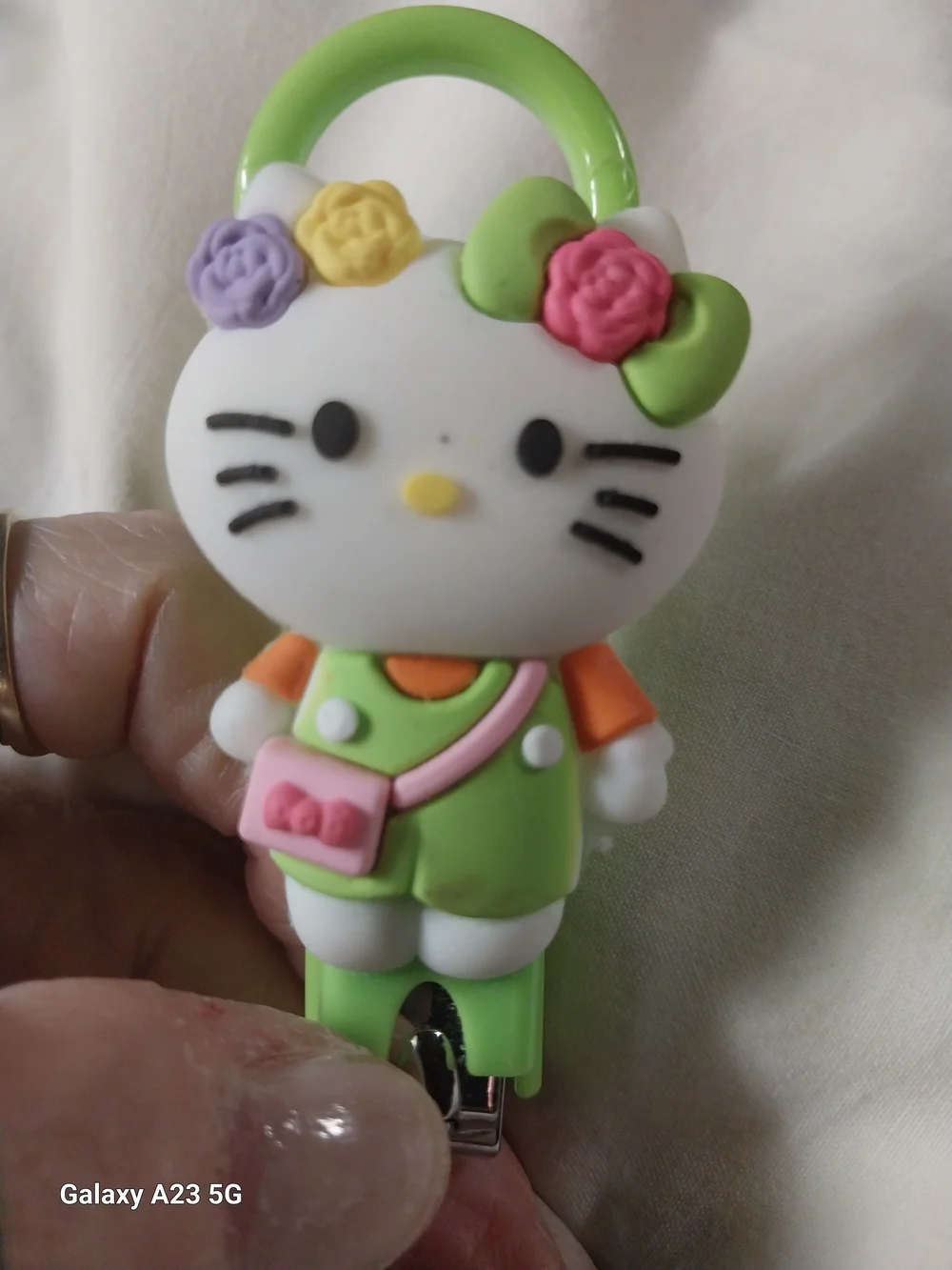 Cute White Kitty Silicone Nail Clippers with Loop For Keychain Or Bag Charm